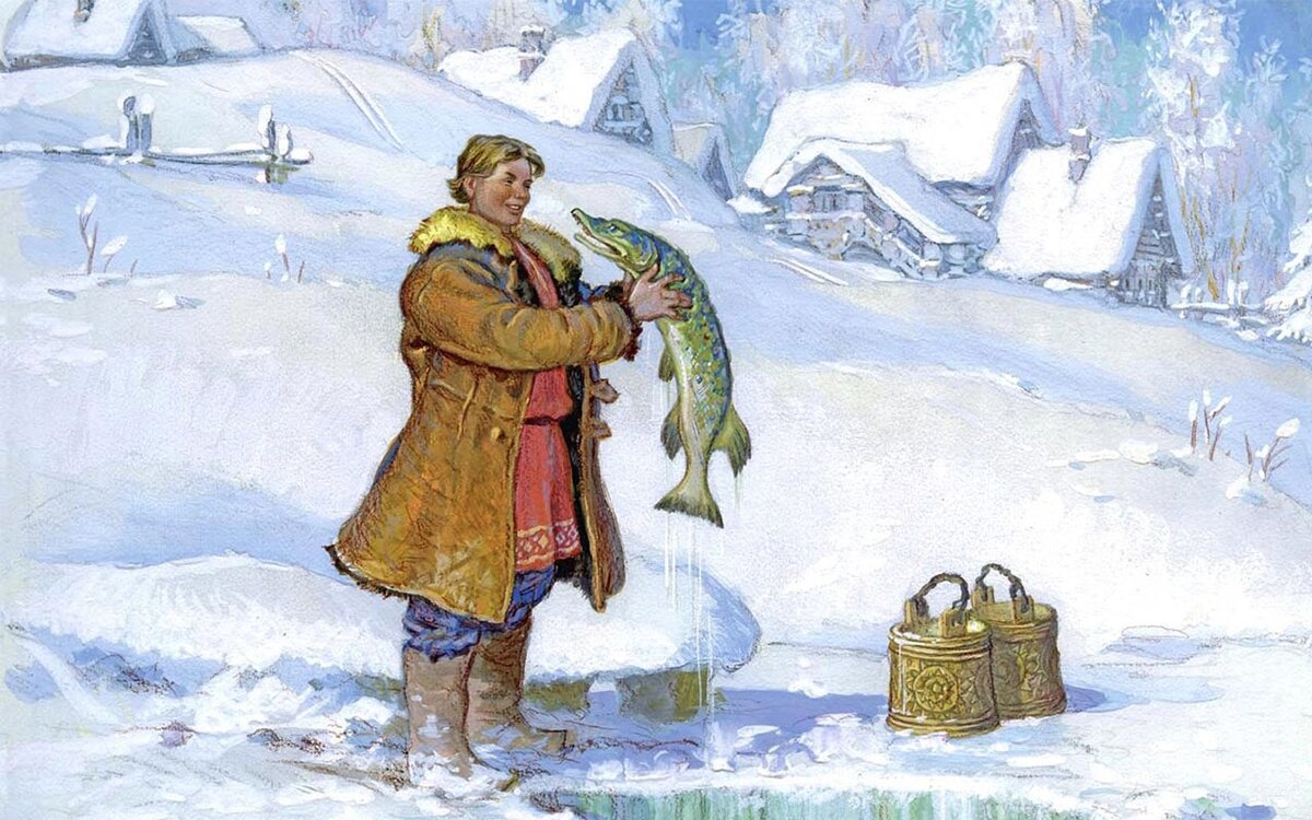 Иллюстрация к сказке  «По щучьему велению»