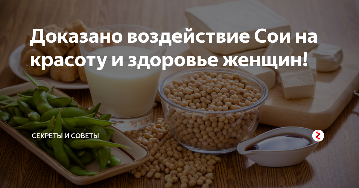 Доказано воздействие Сои на красоту и здоровье женщин! | Sovetsikret | Дзен