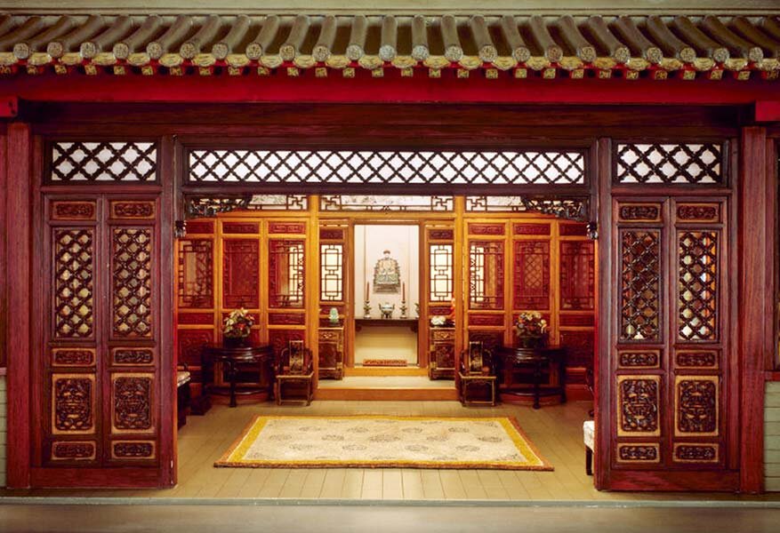 Декор интерьера китайского храма.