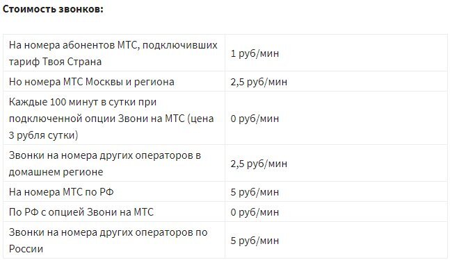 Тарифы МТС для межгорода и Интернета