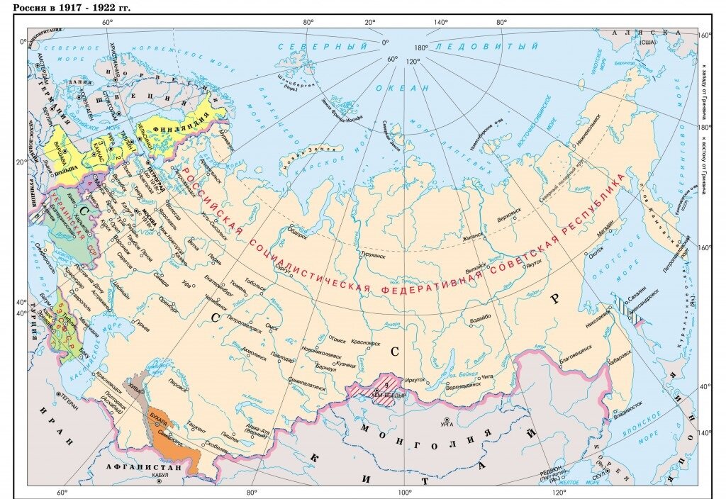 Карта ссср 1917 года