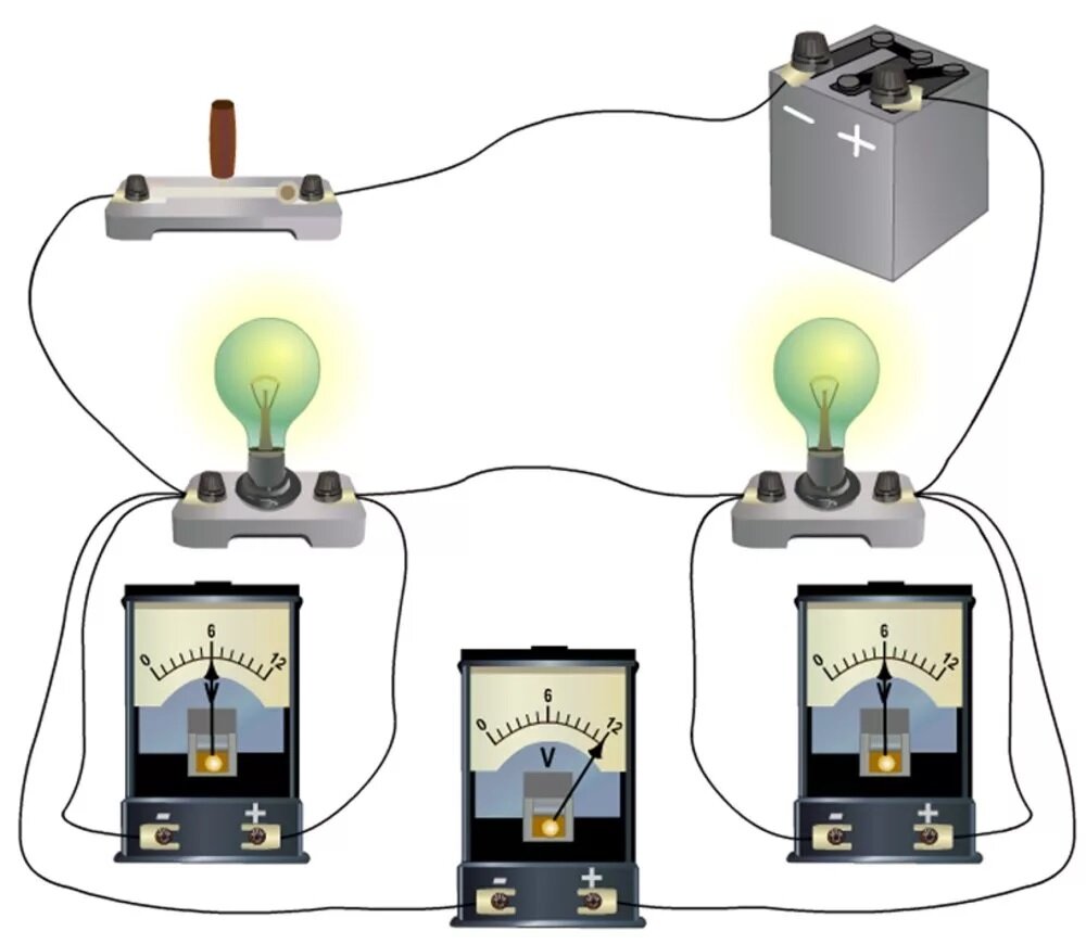 Лампочка источник тока. Напряжение в последовательной цепи. Лампочка в электрической цепи. Электрическая цепь с двумя лампочками. Электричество физика.