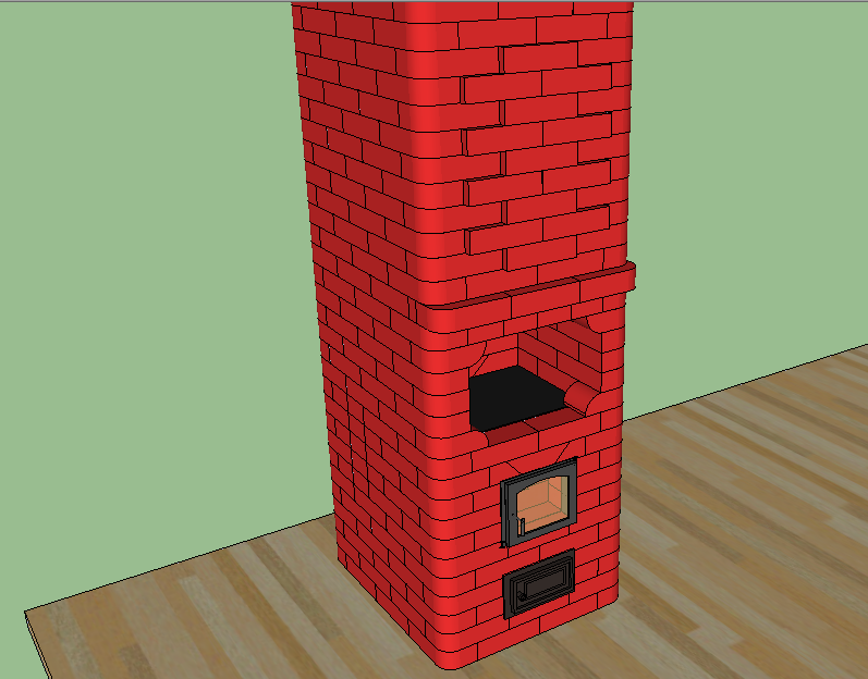 Печь имеет плиту.