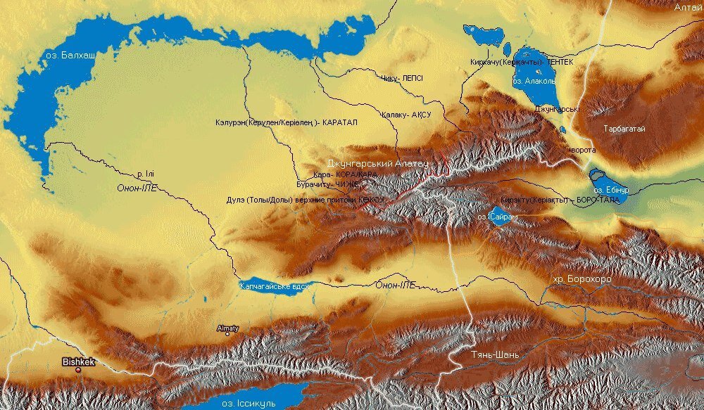 Заилийский Алатау на карте