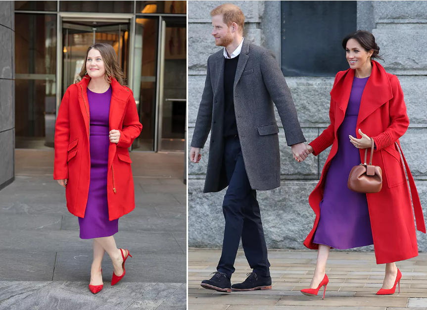  С того момента как Меган Маркл появилась на королевской сцене - и в объятьях принца Гарри - (с октября 2017 года), она постоянно показывала пример как одеваться так, чтобы привлечь внимание.-2
