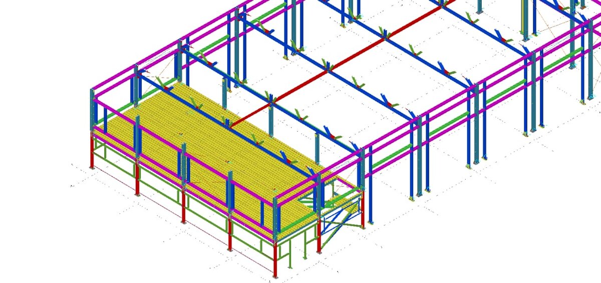 Пример 3-D модели основных элементов каркаса