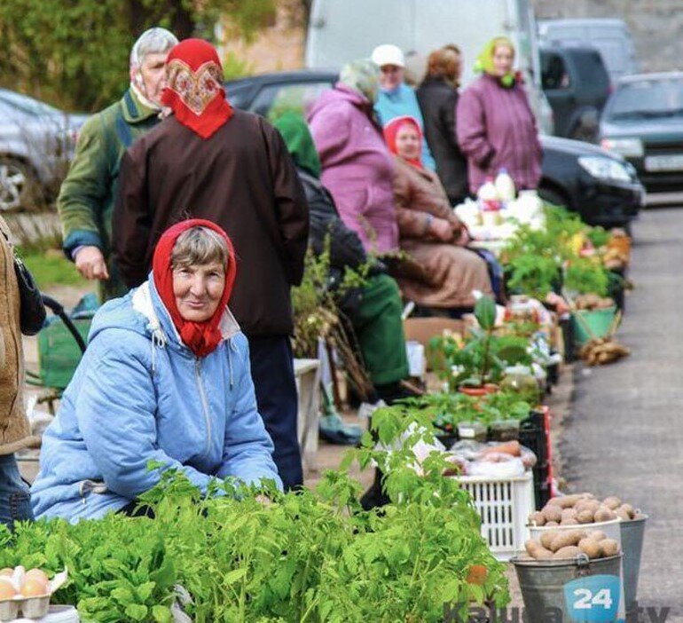 Бабушки с рассадой