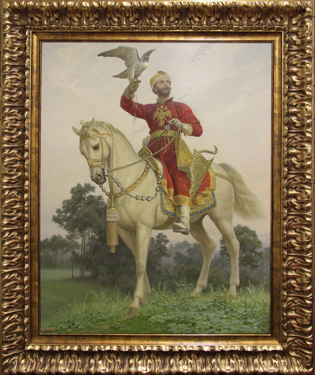 Картина из фондов музея. Государев человек. Сокольничий. ХVII в.  Худ. Ефошкин С.Н., 2013 г.
