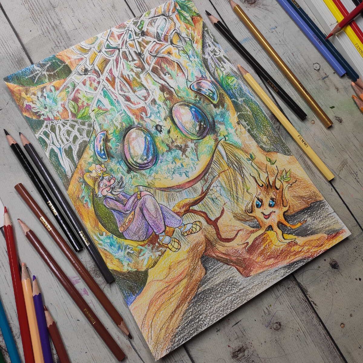 Моя иллюстрация цветными карандашами. А4