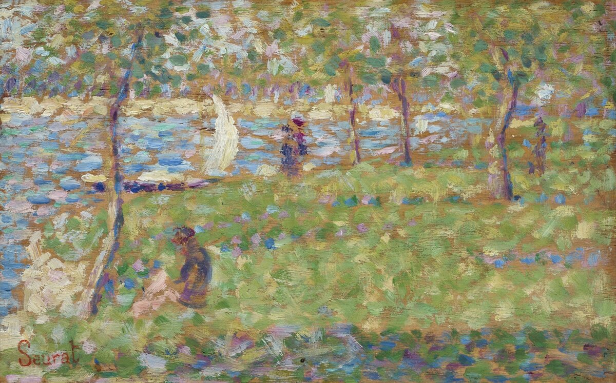 Study for La Grande Jatte (ca. 1884–1885) by Georges Seurat. Original from The National Gallery of Art. Digitally enhanced by rawpixel.