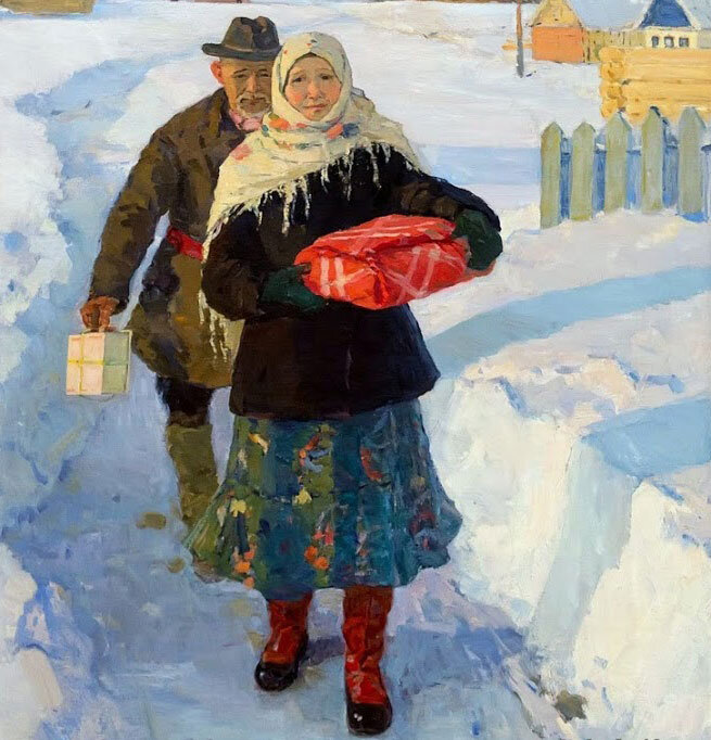        «В гости» 1964 год. Художник Рафиков Искандер Валиуллович.