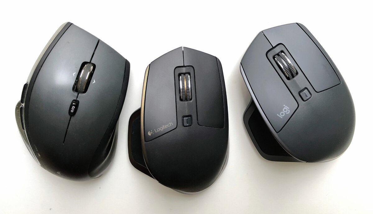 Слева направо: Logitech Performance MX, Logitech MX Master и Logitech MX Master 2S