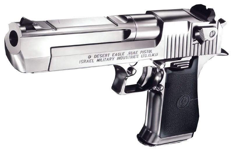 Desert Eagle («Орел пустыни») — самозарядный пистолет крупного калибра  (до 12,7 мм). Позиционируется как охотничье оружие и оружие для  самозащиты от диких зверей и преступных посягательств. Был разработан в  1983 году израильской компанией Israel Military Industries. Производится  в Израиле компанией Israel Military Industries. Благодаря своим  габаритам и устрашающему виду часто используется в фильмах, в  телевизионных постановках и в компьютерных играх. 