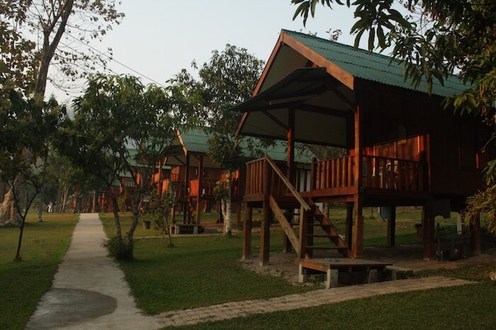 
Индивидуальные домики для проживания студентов. Это часть, где построены новые домики. 
