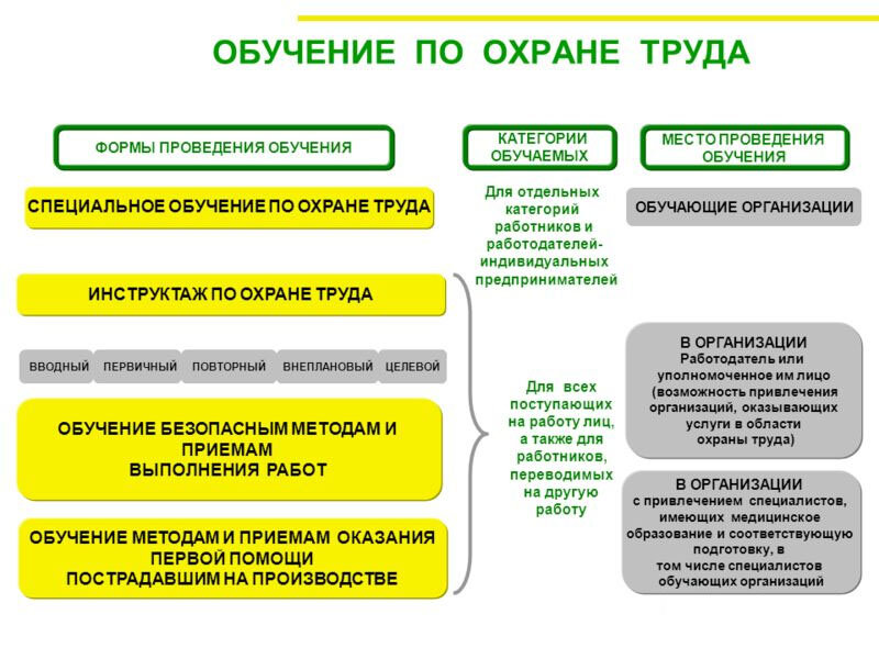 В какой срок организация. Схема организации обучения по охране труда. Формы обучения по охране труда для работников организаций. Порядок прохождения обучения рабочих по охране труда. К видам обучения по охране труда относят.