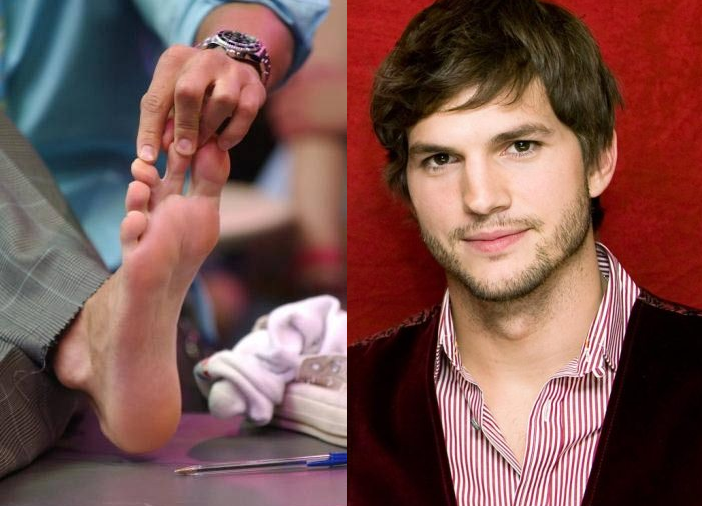 Эштон Катчер - обладатель двух частично сросшихся пальцев на ноге