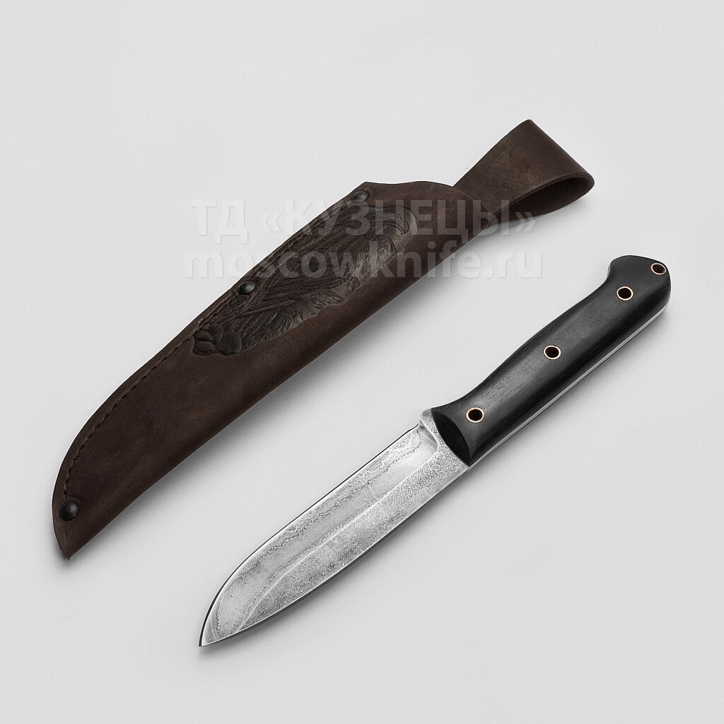 2. Нож Тайфун Большой Цельнометаллический (Ламинированная сталь, Граб) - Жбанов А.Н.