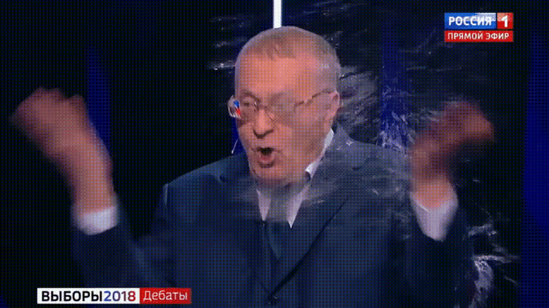 Кадр из телепередачи “Воскресный вечер с Владимиром Соловьёвым”. Предвыборные дебаты.

