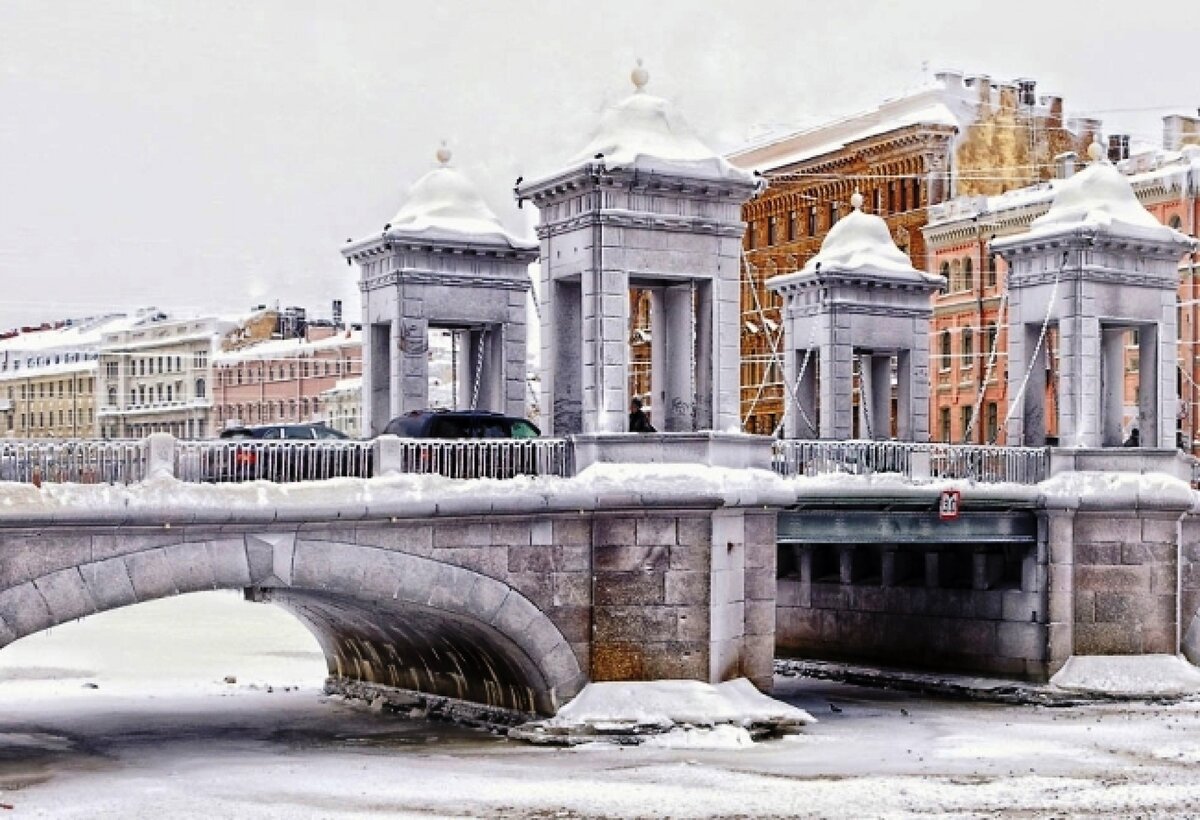Мост Ломоносова новогодний