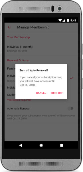 Отмена подписки на Apple Music через Android 
