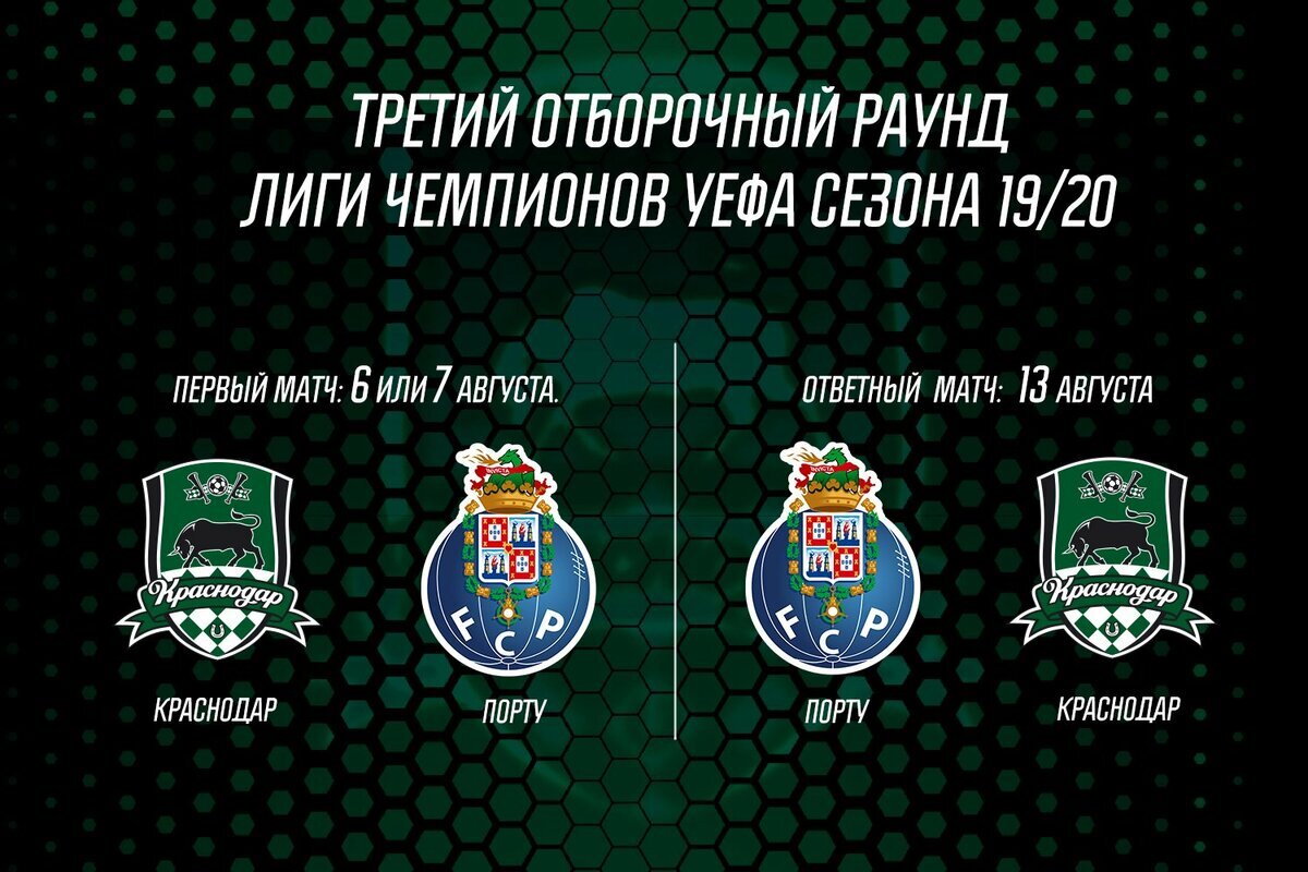 Итоги жеребьевки для "Краснодара": соперник - "Порту", первый матч дома.