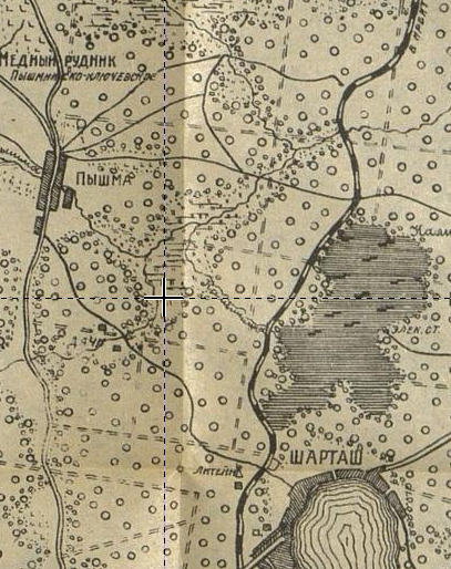 Фрагмент плана окрестностей Екатеринбурга 1922 г.