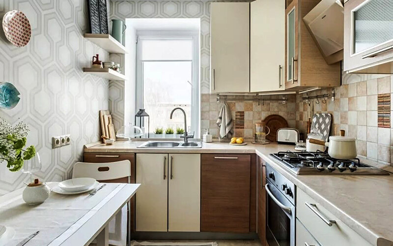 Обои для маленькой кухни: выбираем такие, которые сделают ее уютнее и  зрительно просторнее | Dream house | Дзен
