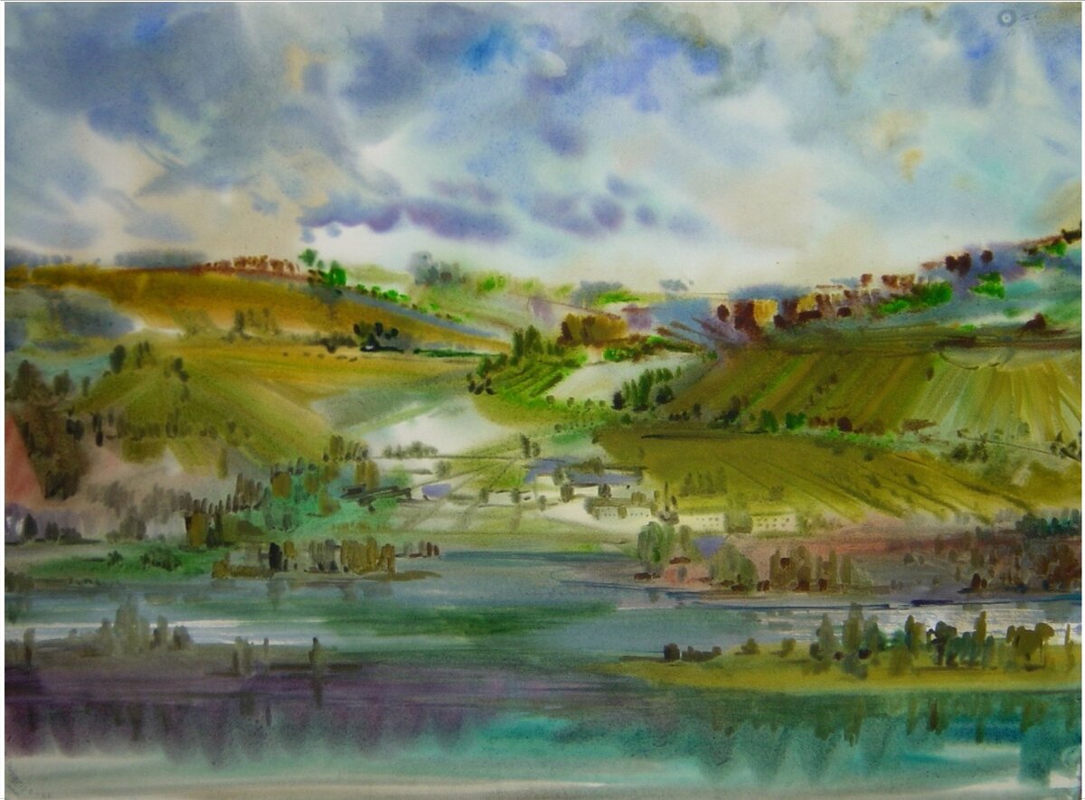 Сергей Галета. Жигулёвская кадриль. бумага. акварель. 60х75 см.