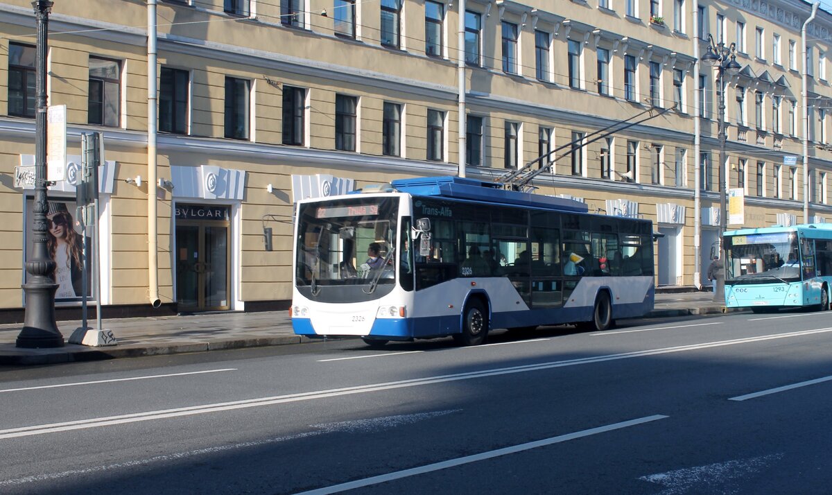 11 сентября 2020 г., г. Санкт-Петербург, Невский проспект, маршрут № 22, троллейбус ВМЗ-5298.01 "Авангард"