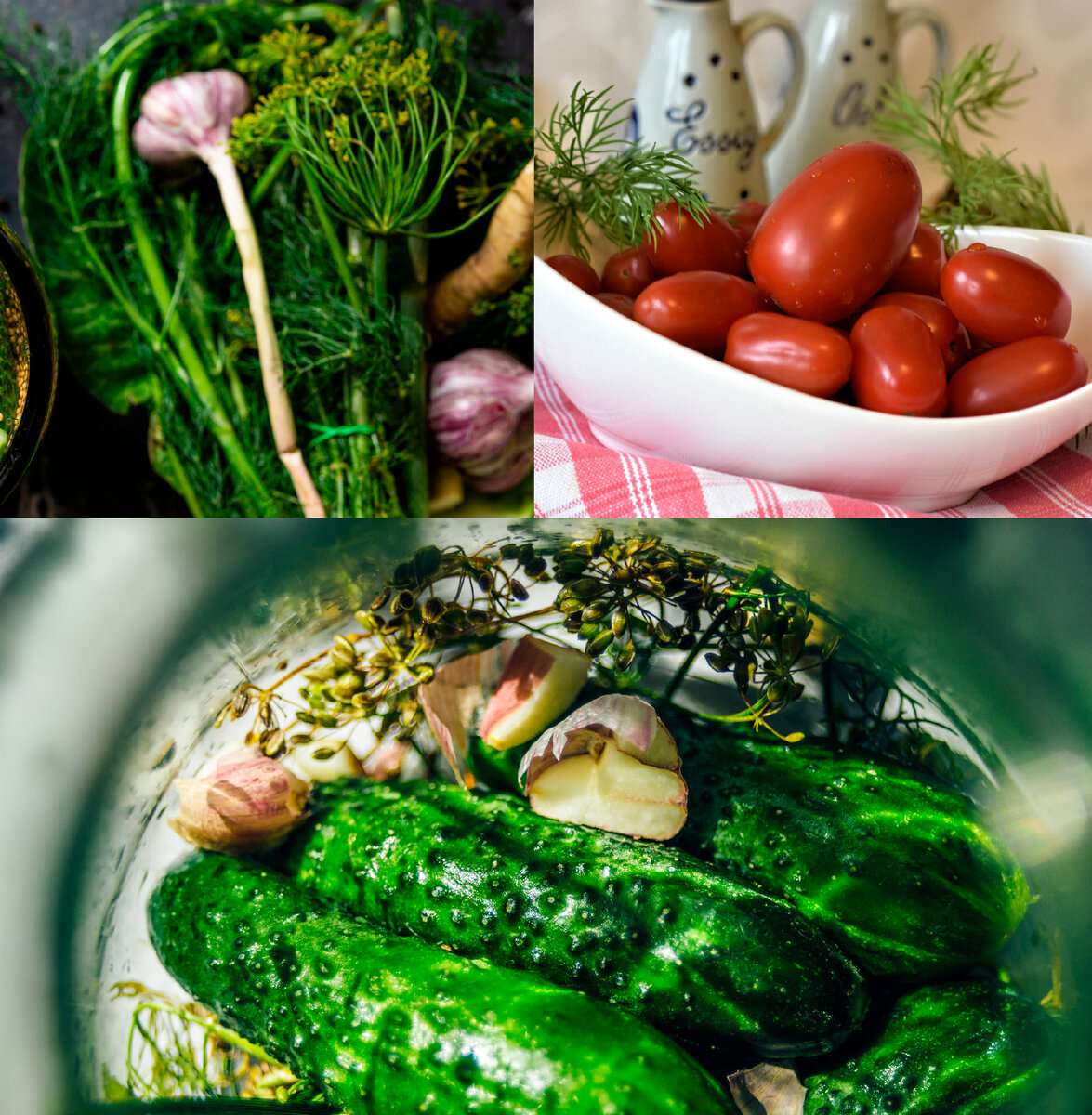 Ингредиенты для «Салат из помидоров с солеными огурцами»: