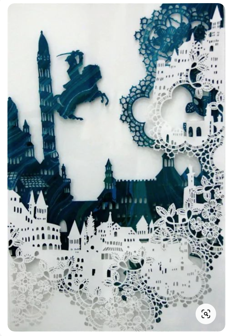 Изображения с сайта Pinterest. Сейчас стали делать многослойные изображения. Здесь даже бумага двух цветов. Мне очень нравятся эти идеи.