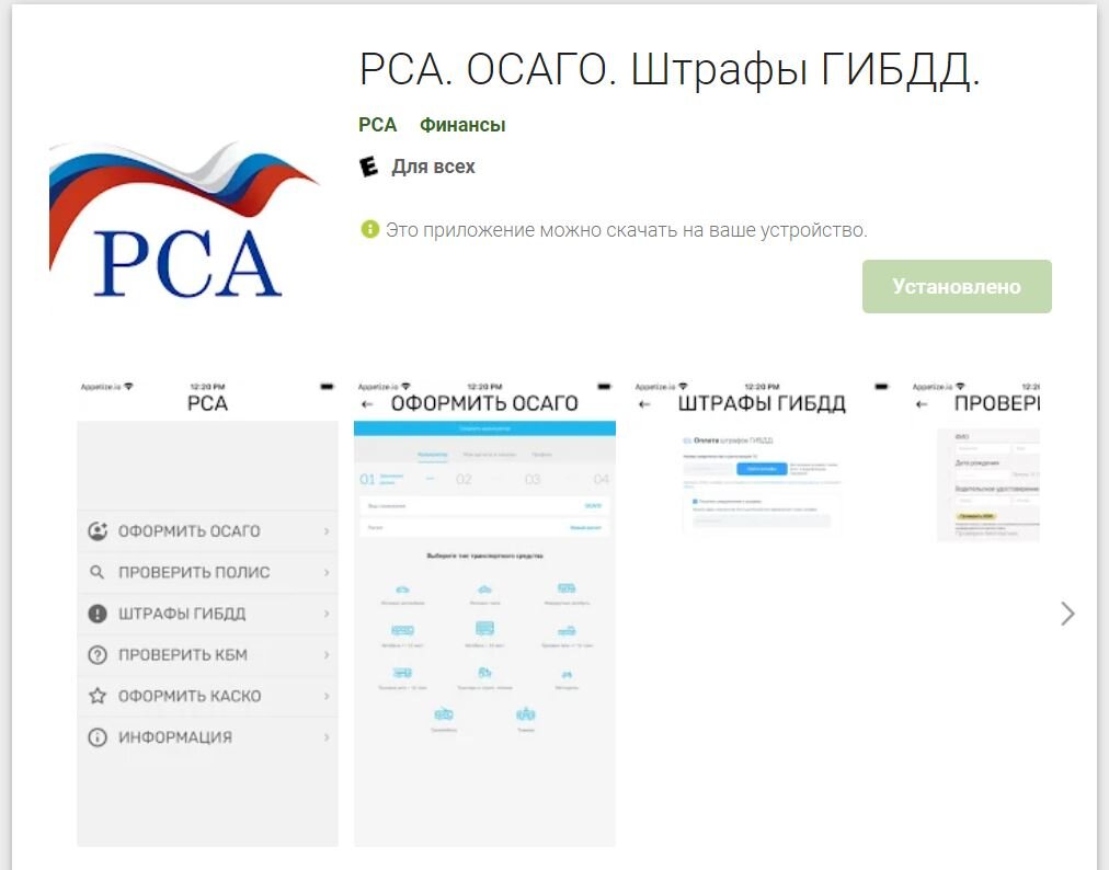 РСА. ОСАГО. Штрафы ГИБДД