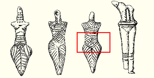 Трипольские культовые статуэтки со знаком "засеянного поля"