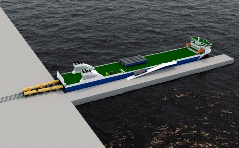 Погрузка парома проекта CNF19M / Иллюстрация: Морское инженерное бюро