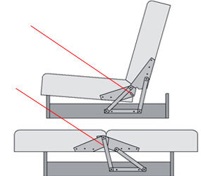 Механизм трансформации дивана клик-кляк большой 5001