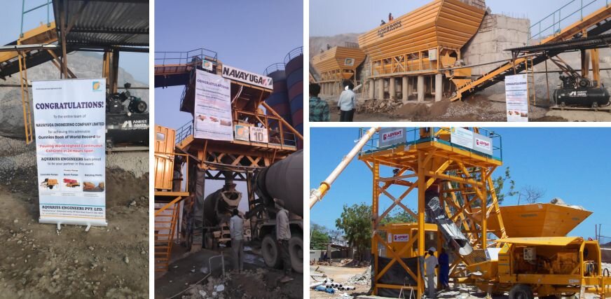 На фото растворобетонный узел и бетононасос Aquarius. 