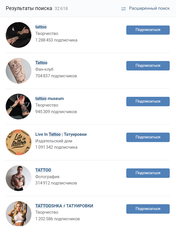 Большое количество тематических пабликов говорит о популярности тематики.