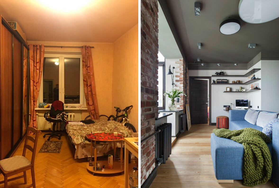 Интерьер квартиры до и после