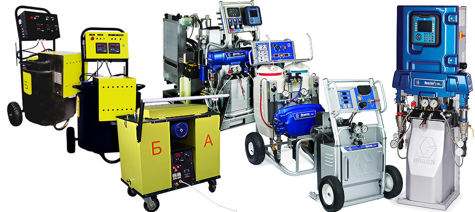 Выбрать установку для напыления ППУ достаточно сложно. Дешевые агрегаты низкого давления делают некачественную пену, а топовые модели стоят, как автомобиль и требуют специальных знаний.