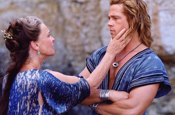 Ахиллес с матерью.Кадр из фильма "Троя" 2004 г.