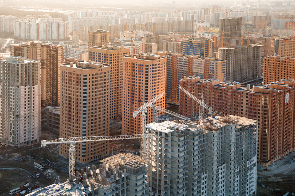 Типичная панельная застройка в России.