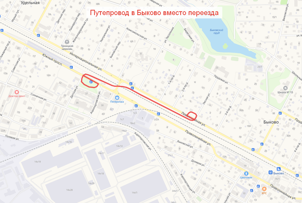 Путепровод в Быково в Раменском городском округе Московской области