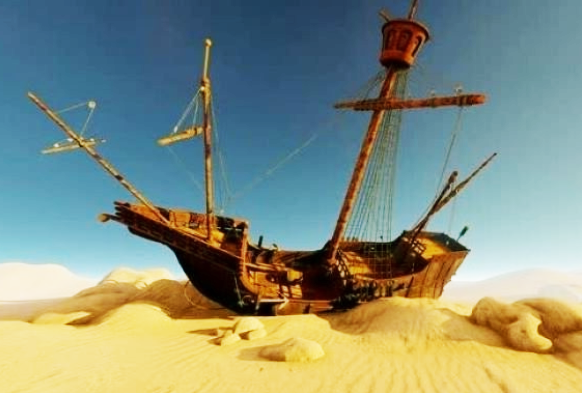 корабль-призрак в пустыне