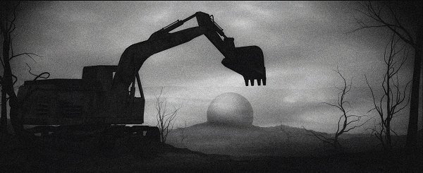 На арте изображен экскаватор который вы видели на локации "Свалка".