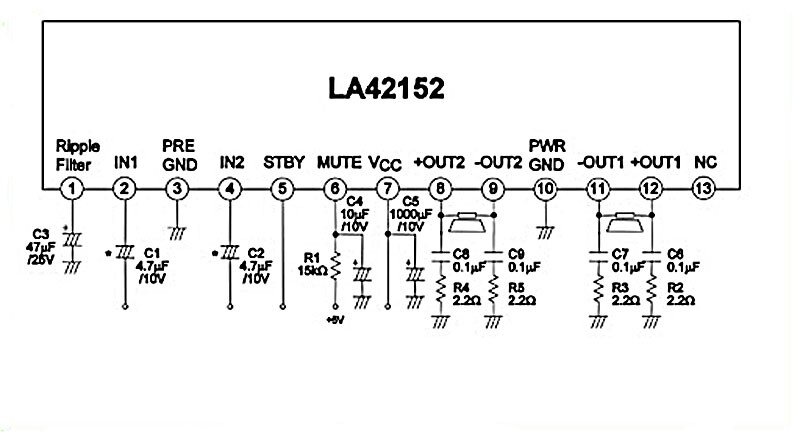 La7833 схема усилителя