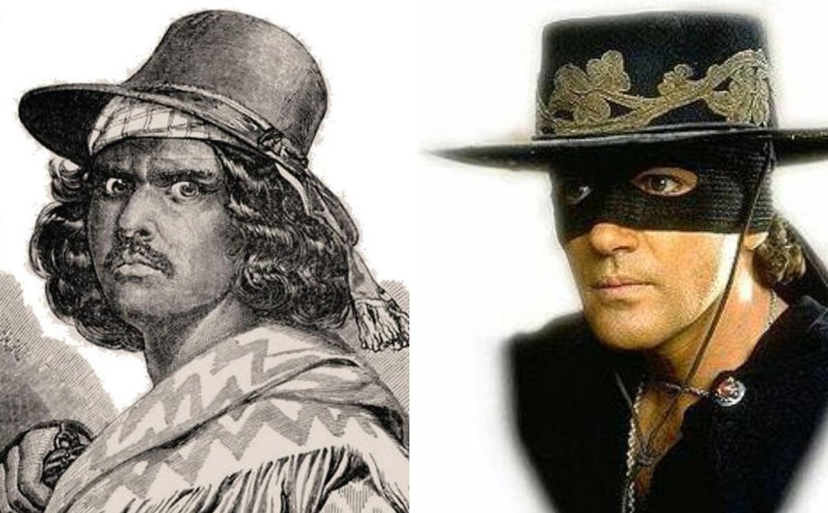 Хоакин Мурьета и Антонио Бандерас в роли Зорро