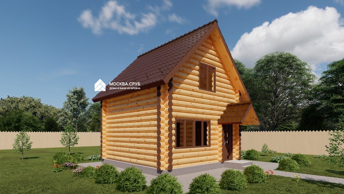 ДОРОГОБУЖ: сруб дома 5х5, 2 этажа, стандартный сруб