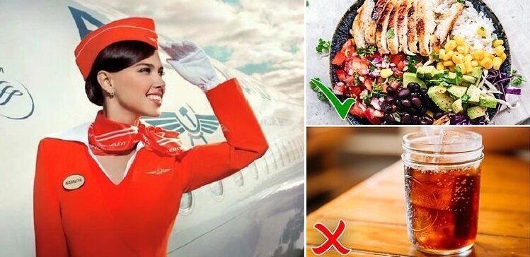 Основу диеты стюардесс составляют диетические продукты с высоким содержанием белка - фото со страницы @aeroflot с авторской обработкой.  