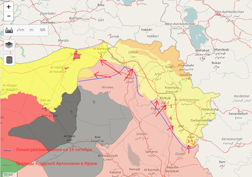Иракский курдистан карта
