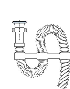 Принципиальная гофра, с ручной реализацией гидрозатвора